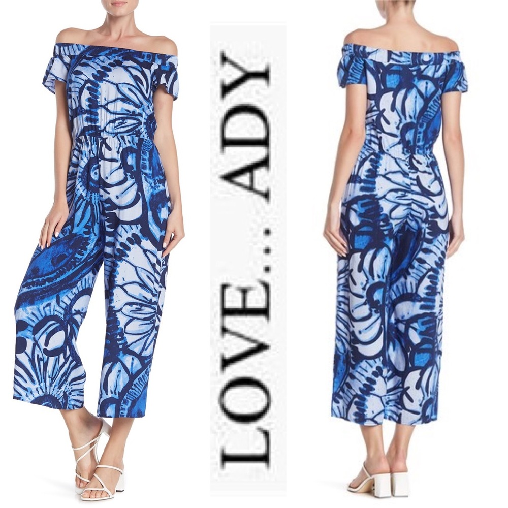 Love...Ady - Off-the-Shoulder Flare Leg Jumpsuit